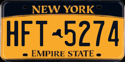 NY license plate HFT5274