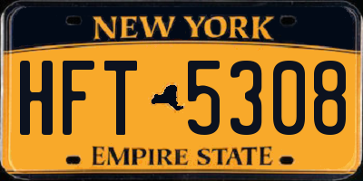 NY license plate HFT5308