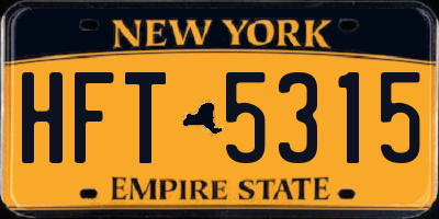 NY license plate HFT5315