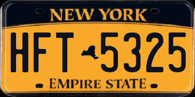 NY license plate HFT5325