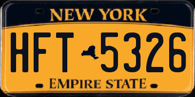 NY license plate HFT5326