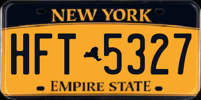 NY license plate HFT5327