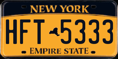 NY license plate HFT5333