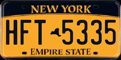 NY license plate HFT5335