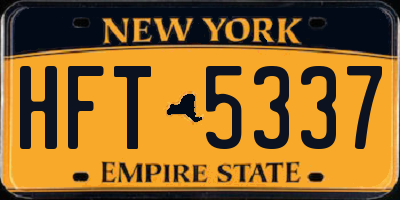 NY license plate HFT5337