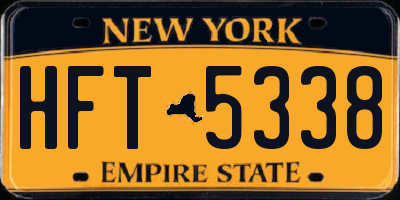 NY license plate HFT5338