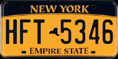 NY license plate HFT5346