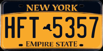 NY license plate HFT5357
