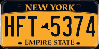 NY license plate HFT5374