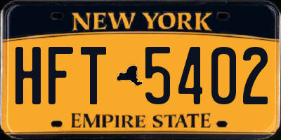 NY license plate HFT5402