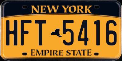 NY license plate HFT5416