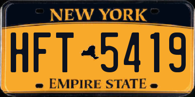 NY license plate HFT5419
