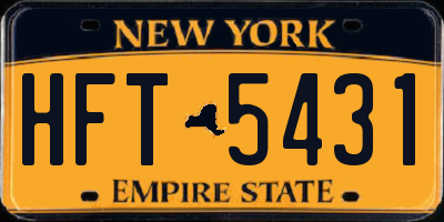 NY license plate HFT5431