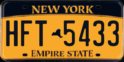 NY license plate HFT5433