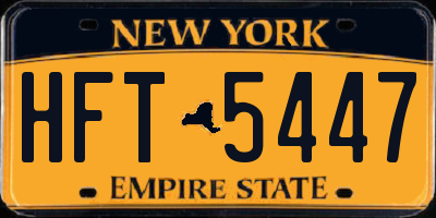 NY license plate HFT5447
