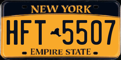 NY license plate HFT5507