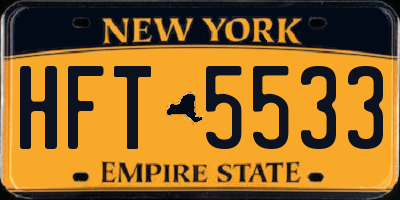 NY license plate HFT5533