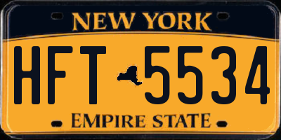 NY license plate HFT5534