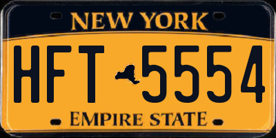 NY license plate HFT5554
