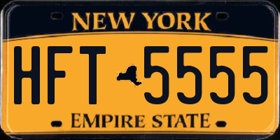 NY license plate HFT5555