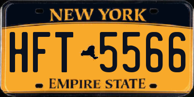 NY license plate HFT5566