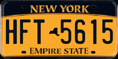 NY license plate HFT5615