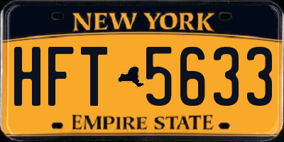 NY license plate HFT5633