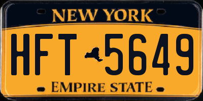 NY license plate HFT5649