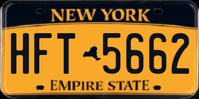 NY license plate HFT5662
