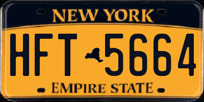NY license plate HFT5664