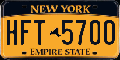 NY license plate HFT5700