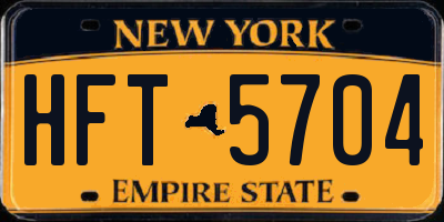 NY license plate HFT5704