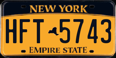 NY license plate HFT5743