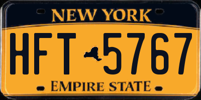 NY license plate HFT5767