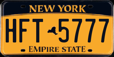 NY license plate HFT5777