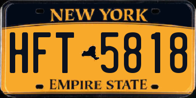 NY license plate HFT5818