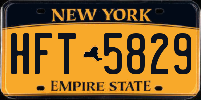 NY license plate HFT5829