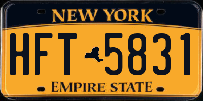 NY license plate HFT5831