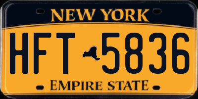 NY license plate HFT5836