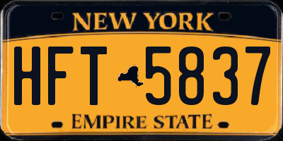 NY license plate HFT5837