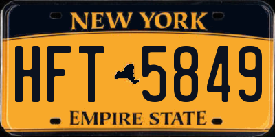 NY license plate HFT5849