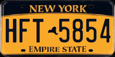 NY license plate HFT5854