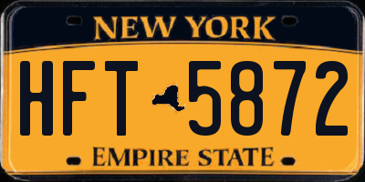 NY license plate HFT5872