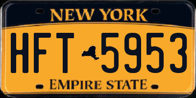 NY license plate HFT5953