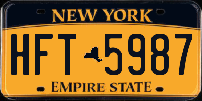 NY license plate HFT5987