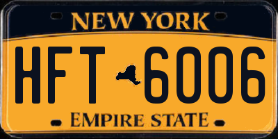 NY license plate HFT6006