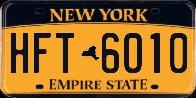 NY license plate HFT6010