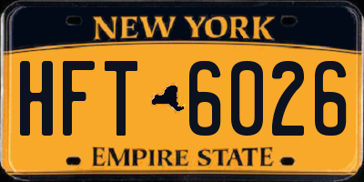 NY license plate HFT6026