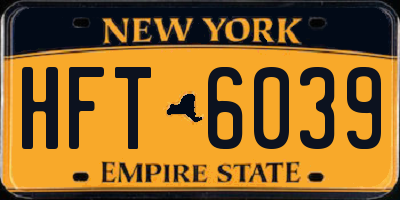NY license plate HFT6039