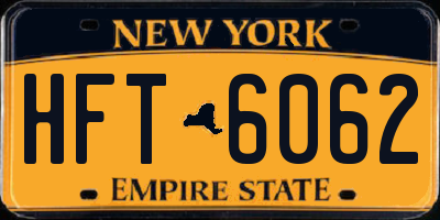 NY license plate HFT6062
